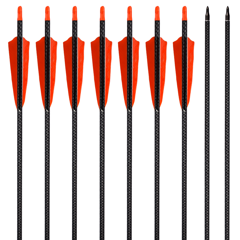 Elong Εξωτερική 110245 ID6.2mm SP500 3K βέλος άνθρακα με φτερό τοξοβολία γυρίσματα χρησιμοποιώντας