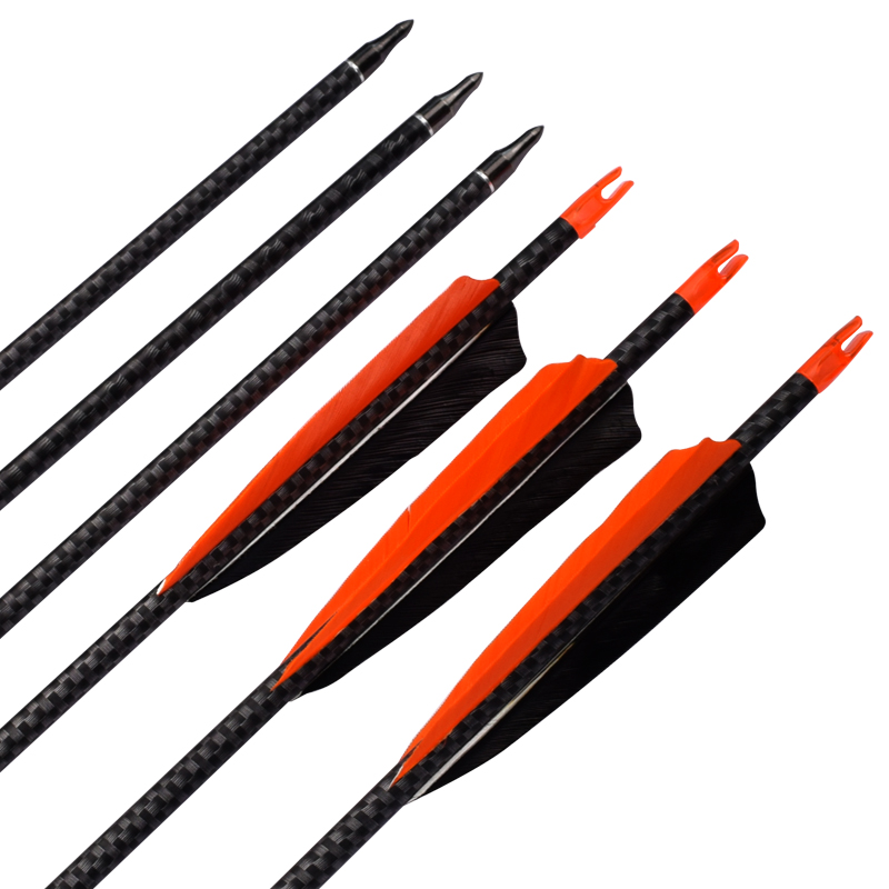 Elong Εξωτερική 110245 ID6.2mm SP500 3K βέλος άνθρακα με φτερό τοξοβολία γυρίσματα χρησιμοποιώντας