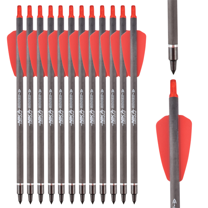 Nika Archery 113167-02 ID6.2mm 7.5inch άνθρακα ινών Crossbow Bolts Πλαστικό Nock Τοξοβολία Σκοποβολή Cobra Σύστημα Adder/R9/RX