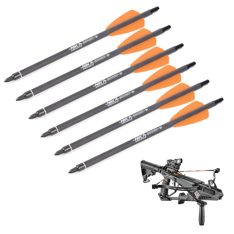 Nika Archery 113167-14 7.5inch ID6.2mm Carbon Crossbow Bolts Πλαστικό σύστημα Cobra Cobra Adder/R9/RX τοξοβολία γυρίσματα