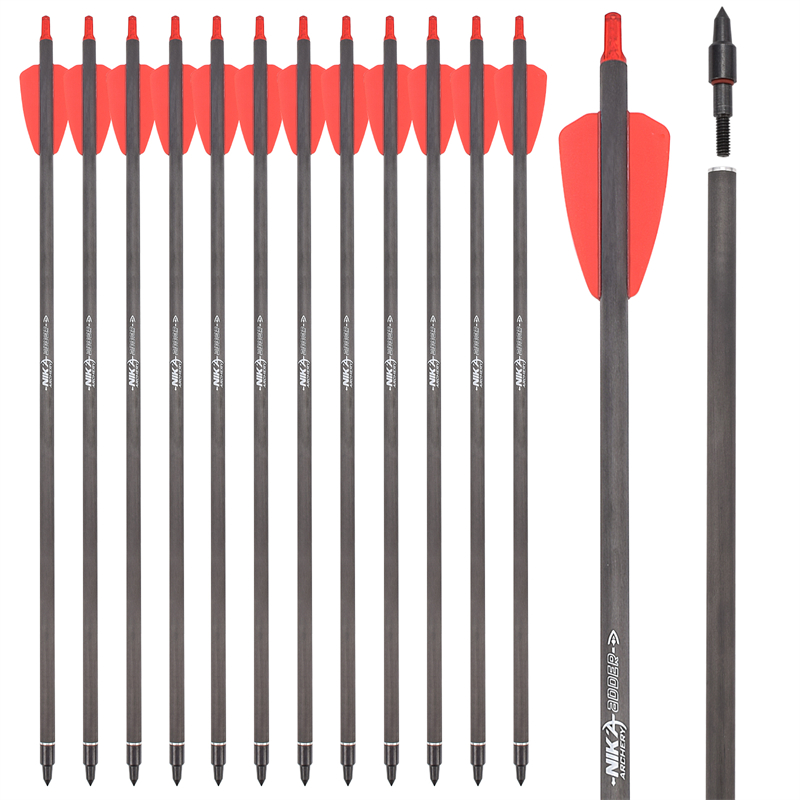 Nika Τοξοβολία 113182-02 15inch ID6.2mm Cobra Rx Carban Crossbow Bolt Cobra Σύστημα Cobbow Κυνήγι